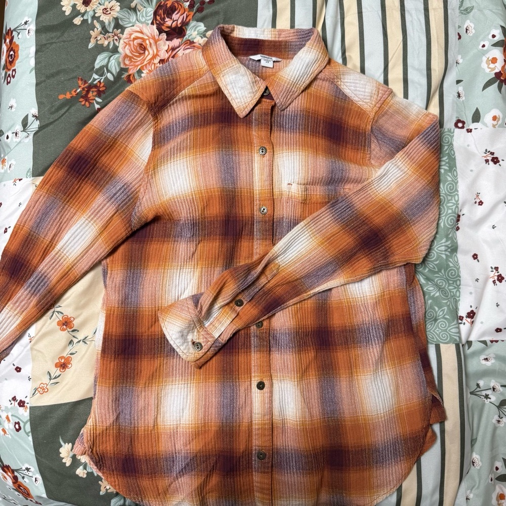 Sonoma Goods for Life Fall Orange Flannel - size xs